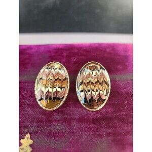 Vintage Oval Shaped Enamel Stud Earrings